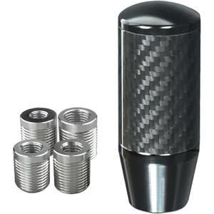 Carbon Fiber Shift Knob with 4 Alloy Adapters | Black Weighted Shift Knobs | Gear Shifter Manual Shifter Knob Speed Knobs