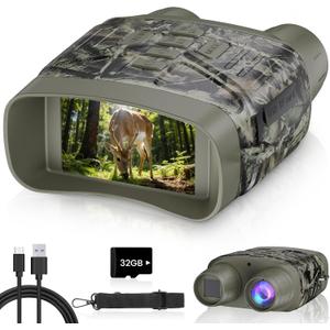 HEXEUM Night Vision Goggles - 4K Night Vision Binoculars for Adults, 3'' HD Screen Binoculars can Save Photo and Video with 32GB TF Card, Camouflage, NV4000C