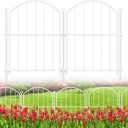 Decorative Garden Fence 17in x10ft, 10 Pack Rustproof Metal No Dig Fence Animal Barrier for Dog, Arched Flower Bed Edging Ornamental Wire Border Panel Fencing for Yard Patio Outdoor Decor White