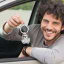 4 x Valentines Keychain for Dad Mom - Drive Safe I Love You, Keyring Key Chain Birthday Valentines Day Funny Gifts