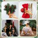 12 Pcs Christmas Napkin Rings Bow Velvet Napkin Holders Buckle for Wine Bottles Xmas Candlestick Holiday Birthday Party Anniversary Dinner Wedding Dining Table Decoration(Khaki)