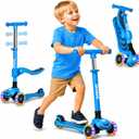 SKIDEE Kick Scooter for Kids Ages 3-5 | Foldable 3 Wheel Scooter with Lean-to-Steer, Adjustable Height, Removable Seat & LED Light Wheels | Toddler Scooter Up to 12 Year Old Boys/Girls