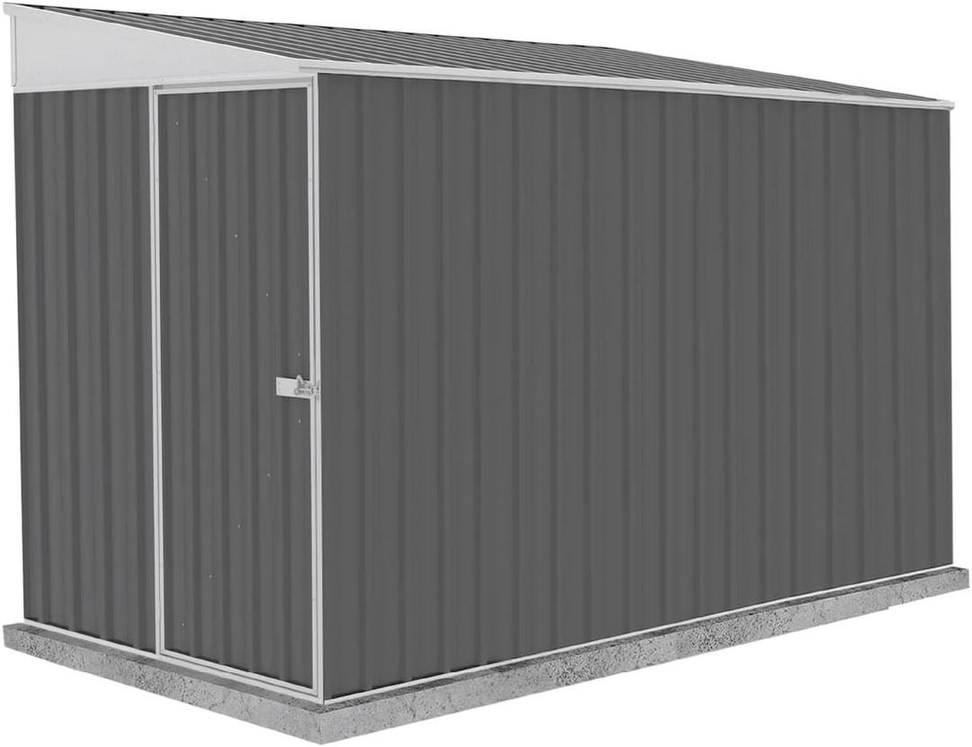 Absco Durango 5 Ft. x 10 Ft. Metal Storage Shed DIY Woodland Gray Galvanized Steel Bike Shed for Tools, Lawn & Garden Equipment, Outdoor Patio Furniture, Perfect in Backyard, Garden Lean to Shed Kit