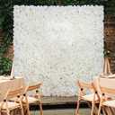 3D Flower Wall Panel 16pcs Artificial Floral Background-White