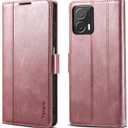 HAII Flip Case for Moto G 5G 2023,Flip Fold Leather Wallet Case with RFID Blocking Credit Card Slot and Kickstand Magnetic Closure Protective Cover for Motorola Moto G 5G 2023 (Pink)