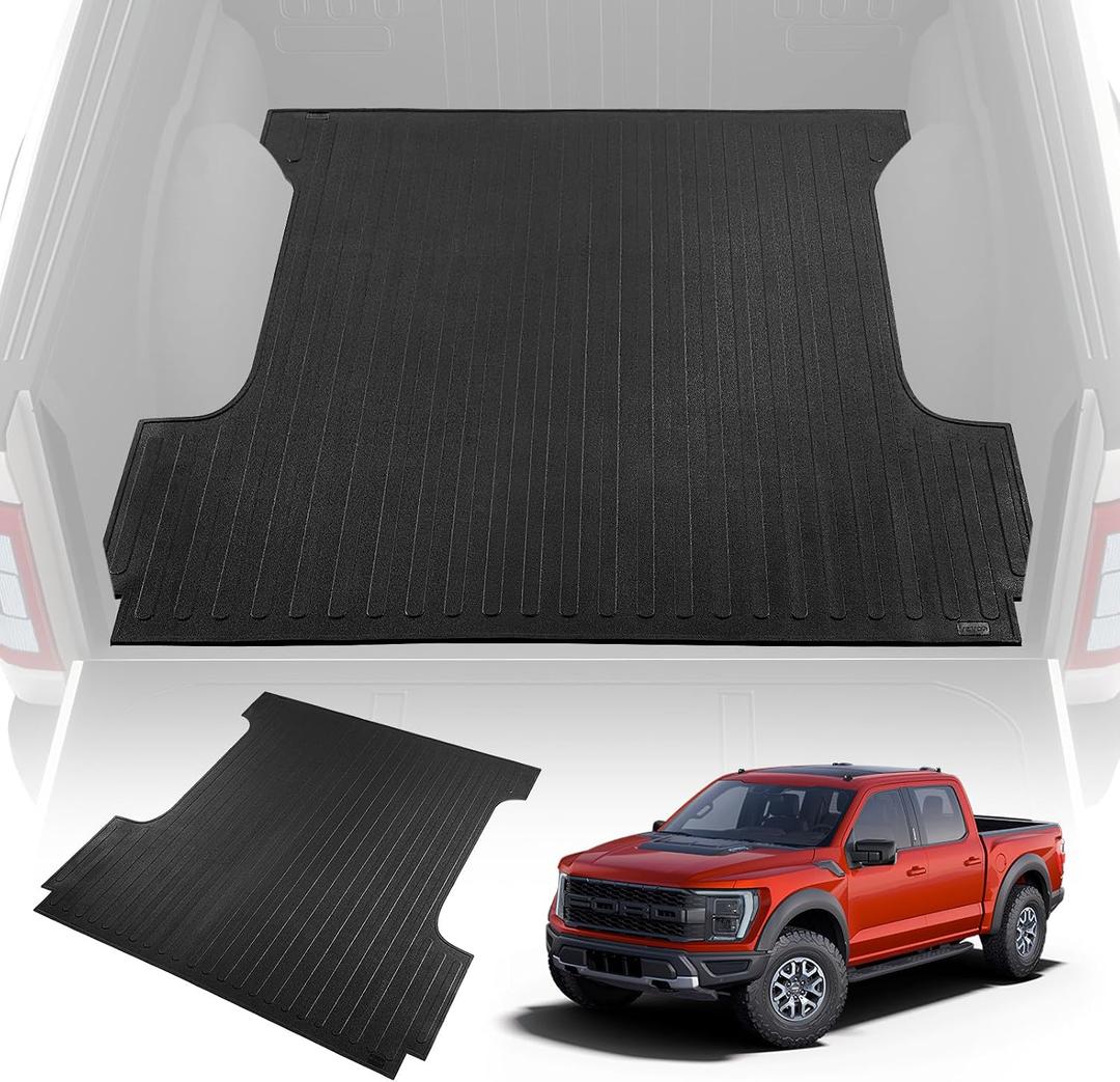 VEVOR Truck Bed Mat, Fits for 2015-2024 Ford F150 5.5 FT Short Bed, 66.5" x 64" Rubber Truck Bed Liner, 1/4" Thick Bed Mat Car Accessories for All-Weather Protection, Prevent Slipping or Damage