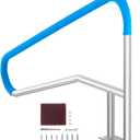 VEVOR Pool Rail 54x36 Pool Railing 304 Stainless Steel 250LBS Load Capacity Silver Rustproof Pool Handrail Humanized Swimming Pool Handrail with Blue Grip Cover & M8 Drill Bit & Self-Taping Screws