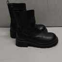 Women's Ankle Boots Platform Zipper Punk Motorcycle Booties Chunky Block Mid Heel Round Toe Fashion Work Combat Boots Size 6.5