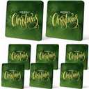 Tingjoo 8 Pcs Christmas Cushion Covers Patio Stretch Outdoor Cushion Cover Farmhouse Classic Decorative Replacement Furniture Sofa Couch Slipcover Seat Protector, Home Decor(Merry Christmas)