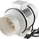 6 Inch Exhaust fan Pipeline booster fan Inline duct fan 560 CFM Duct High Efficiency Air Fan for Duct Vent Bathroom, Kitchen, Grow Tent,Hydroponics,3D Printer,The wind is very strong. (White)