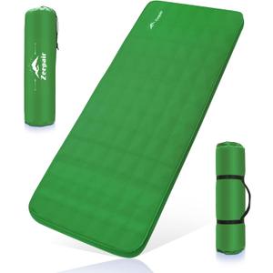 Buheco Sleeping Pad for Camping, Self-Inflating 9.5 R Value 3" Ultra-Thick Memory Foam Comfort Plus Camping Mats for Backpacking Travelling & Hiking Portable Air Mattress for 4-Season Green, Single