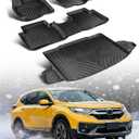 Car Floor Mats for Honda CRV: 2017-2022 Cargo Liner(Not for Hybrid), Full Set All Weather Floor Liners Trunk Mat for Honda CR-V 2017 2018 2019 2020 2021 2022, Custom Fit TPE Accessories for CR V Black