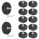 M4 Rubber Coated Magnet, Winspeed 12 Pack Anti-Scratch Neodymium Magnet Rubber Coated Mounting Magnets Base with M4 Threaded Studs for Light Bar Mirror Camera Tool