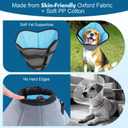 Soft Dog Cone Collar After Surgery: Long Alternative Comfortable Comfy Fabric Recovery Shame Elizabethan Stop Licking Small Medium Large Dogs (Blue, M) (M)