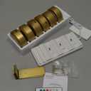 EZVALO Picture Lights for Wall, Rechargeable Battery Magnetic Poster Lights with 3 Color Temps & 12 RGB, Remote Dimmable Timer Light, Wall Decor Light for Art Display (6 Pack with Charging Station) (Gold)