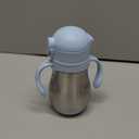 Bakpoco Stainless Steel Straw Sippy Cup for Toddlers 1-3 Years Old, Insulated Toddler Water Bottle Baby Training Tumbler with Handles, 8oz Kids Straw Cups for Travel, Daycare & At Home, Blue