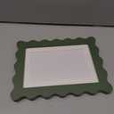 5x7 Wavy Picture Frame with Mat for 4x6, Real Glass and Wooden Frame - Tabletop or Wall Hanging Photo Frame(1 Pack, Green)