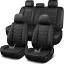 DISUTOGO for Ford Bronco Sport Seat Covers 2021-2026(5 Seats,Black) | Airbag-Compatible, Easy to Install, Non-Slip Bottom, Easy Wipe Clean, Waterproof Premium Leather Full Set Seat Covers
