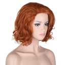 Morvally Women 13" Short Wavy Ginger Orange Wig for Cosplay Costume Halloween Party