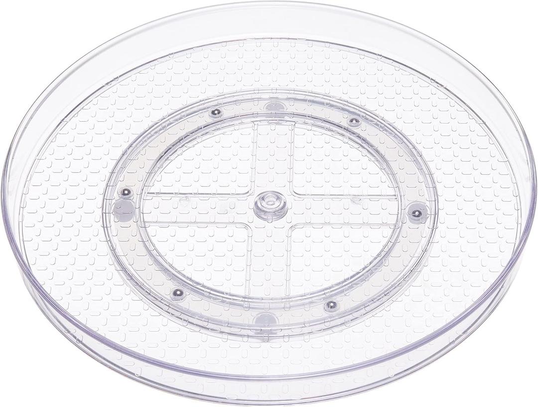 Amazon Basics Clear Lazy Susan Turntable Organizer for Organization, 12-Inch, 2-Pack