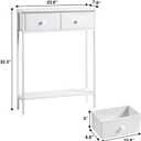 Small Entryway Table with Drawers & Storage Shelf High Tall Little Narrow Front Door Console Tables Skinny Slim Wall Table for Entry Hall Hallway Foyer, Thin Bedside Nightstand for Small Space Bedroom