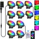T-SUN Pond Lights LED Underwater 16M Colors with App and Remote 10 Pack