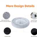 Amazon Basics Washable Donut Pet Bolster Faux Fur Bed with Removable Cover, Anti-Slip Bottom for Dog, Grey, 36" x 36"