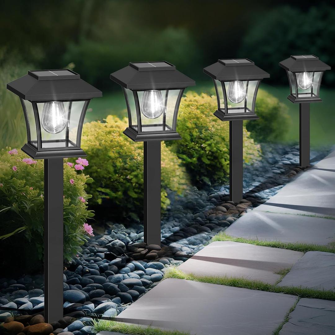 Sparkblaze 16 Pack Solar Pathway Lights Outdoor, LED Solar Yard Lights with Dusk to Dawn Solar Garden Lights for Lawn, Walkway, Path & Landscape Lighting. (16, Cold White)