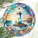 3 x Colorful Ceramic Lighthouse Christmas Ornament for Tree, Holiday Decorations, Christmas Decor, Lighthouse Lovers Gifts, Ornament Gift Ideas