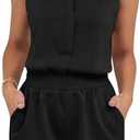 ANRABESS Romper for Womens 2025 Summer Dressy Casual Sleeveless V Neck One Piece Short Jumpsuit Lounge Travel Outfits Clothes, Size: L