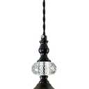 Piepooye Vintage Glass Pendant Light Farmhouse Black Chandelier E26 Mini Adjustable Hanging Ceiling Light Fixture for Kitchen Island Dining Room Bedroom Foyer Entryway