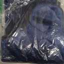 OLANLY Memory Foam Toilet Rugs U-Shaped 24x20, Ultra Soft and Absorbent Bathroom Rugs, Non-Slip, Comfortable, Machine Washable Contour Bath Mat for Toilet Base, Home Decor Accessories, Navy