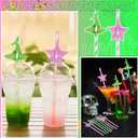 100 Pcs Pink and Green Disposable Straws for Princess and Wizard Witch Party Paper Straws Bulk Holiday BFF Enchanted Musical Birthday Themed Party Supplies