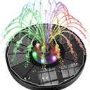 SZMP Solar Water Fountain Upgraded 100% Glass Panel, 3.5W Solar Powered Fountain Built-in 2000 Battery with 7 Nozzle & 4 Fixer, Solar Fountain Pump for Bird Baths, Fish Tank, Outdoor (Colorful)