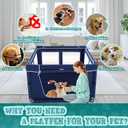 XVISHX 42x42 Inches Puppy Playpen with Gate, Dog Playpen for Puppies or Small Dogs, DogFence Pet Playpen for Indoor & Outdoor, Sturdy Safety DogPen with Thickened Fabric, High-Strength Nylon Wire Mesh