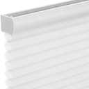 Changshade Cordless Cellular Shades, Light Filtering Honeycomb Shades for Windows, Pull Down Pleated Blinds, Easy to Install for Indoor Windows and French Doors,35" W x 64" H, White