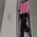 3 Barrel Curling Iron Hair Crimper: Birthday Gifts for Women Aleath Dual Voltage Adjustable Temperature Three Barrels Hair Waver - Ceramic 1 inch Curler Wand (Pink)