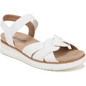 LifeStride womens Zuri Ankle Strap Sandals (9, White)