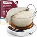 SourKeeper, Larger 2-in-1 Sourdough Starter Warmer Pro - 2026 Upgrade Larger Heating Plate, Dough Temp Probe, 1F Control (70110F), 24H Timer, Real-Time Monitoring, for Beginner Bakers Pro-WHT (White)