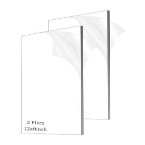 Clear Acrylic Sheet Plexiglass,1/4" Thick (6mm) Cast Acrylic Glass Sheet,Plexiglass Sheet for Craft Projects,Signs,Painting,Windows Replacement (2 Piece 8''x12'')