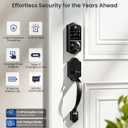 Veise VE017-H Fingerprint Smart Front Door Lock Set, App Control, 8-in-1 Keyless Entry Deadbolt with Zinc Alloy Handles, Emergency Power Port, Touchscreen Keypad, Auto Lock, Easy Install, Matte Black