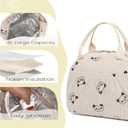 2 x Cute Insulated Lunch Bag Women Lunch Bags for Work Travel Picnic Kawaii Medium Waterproof Simple Large Lunch Bag Lunchbox With Pockets for Men Women