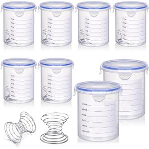 Remerry 8 Sets Paint Container with Stainless Steel Mixing Ball Touch up Storage Cups with Lids Paint Containers Storage Airtight for Repainting (800 ml)