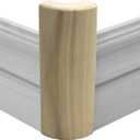 3/4" x 2 1/4" x 6" Poplar (Paint Grade) Outside Radius Corner Base Block Bullnose - Fits 3/4" Radius (10)