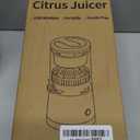 Electric Juicer Rechargeable - Citrus Machines with USB and Cleaning Brush Portable for Orange, Lemon, Grapefruit White + Green 9.4 * 4.4 * 5.4 inches