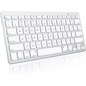 OMOTON Wireless Keyboard for Mac, Keyboard for Mac, Stable Bluetooth & UltraSlim Portable, Ergonomic Design, Compatible with MacBook Pro/Air/iMac, Silverwhite