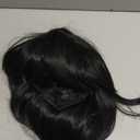 Flip Out Wig Black 50s and 60s Women Short Bob Halloween Hair Bow and Red Glasses Synthetic Bang Wig