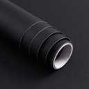 15.7" x 118" Peel and Stick Wallpaper Matte Black Contact Paper for New Environmentally Friendly Materials Thickening Waterproof Upgrade Black Wallpaper for Countertops Bathroom Kitchen Cabinet