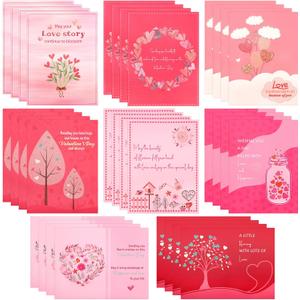 3 x Fancy Land 24 Pack Valentines Day Cards with Envelopes Religious Glitter Valentine's Cards with Envelopes Blessings Note Blank Inside 4 X 5.25