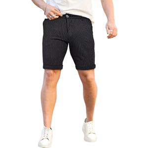 GINGTTO Mens Shorts 9" Inseam Slim Fit Stretch Casual Chino Short Pants (Green)